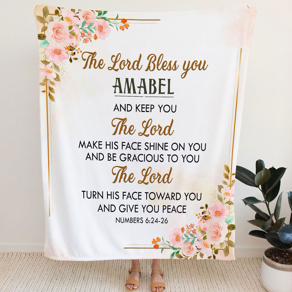 The Lord Bless You and Keep You Custom Name Blanket
