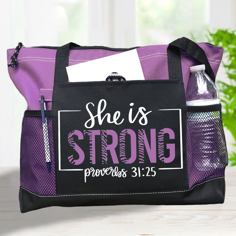 She Is Strong Tote Bag