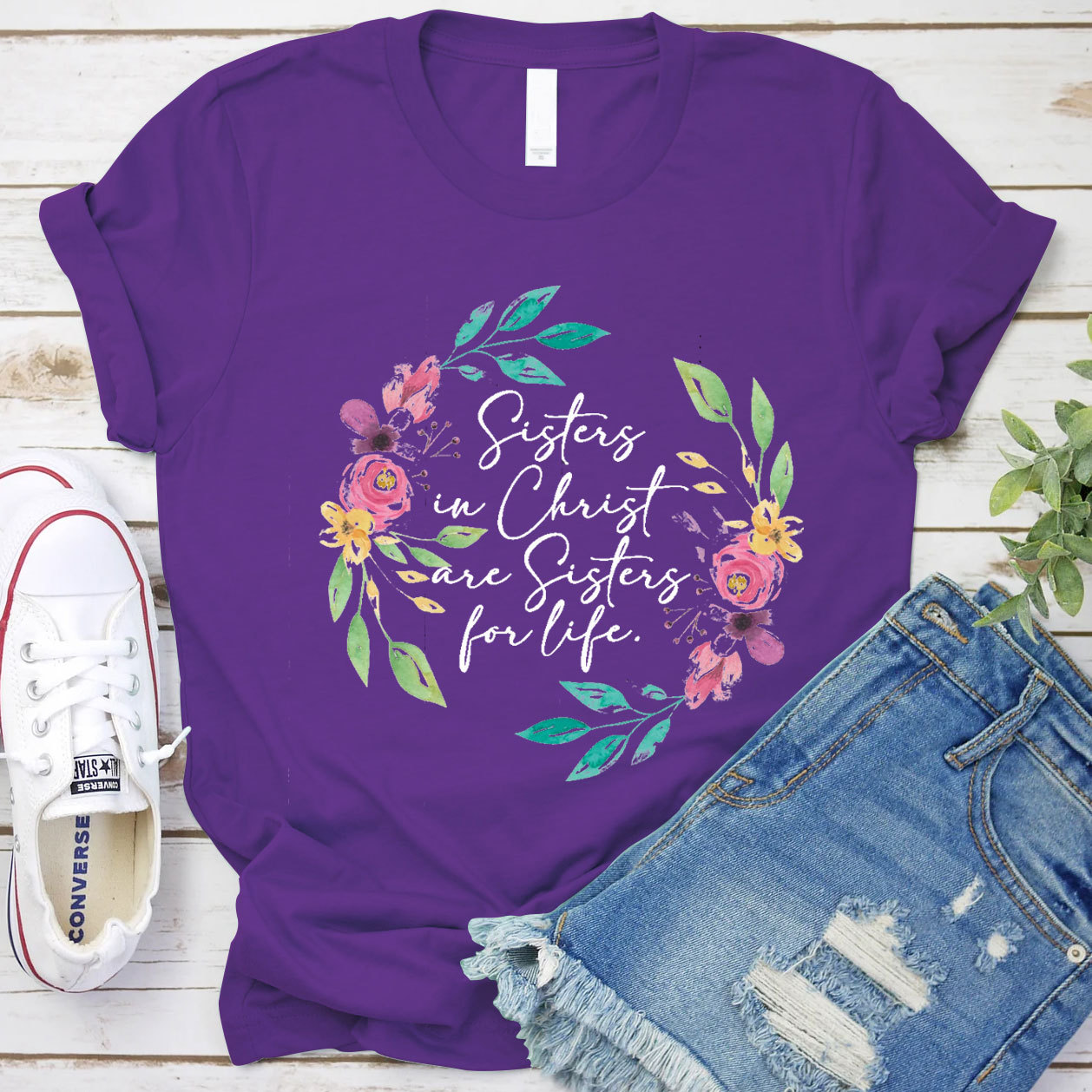 Sisters in Christ Are Sisters for Life T-Shirt Sale-GuidingCross