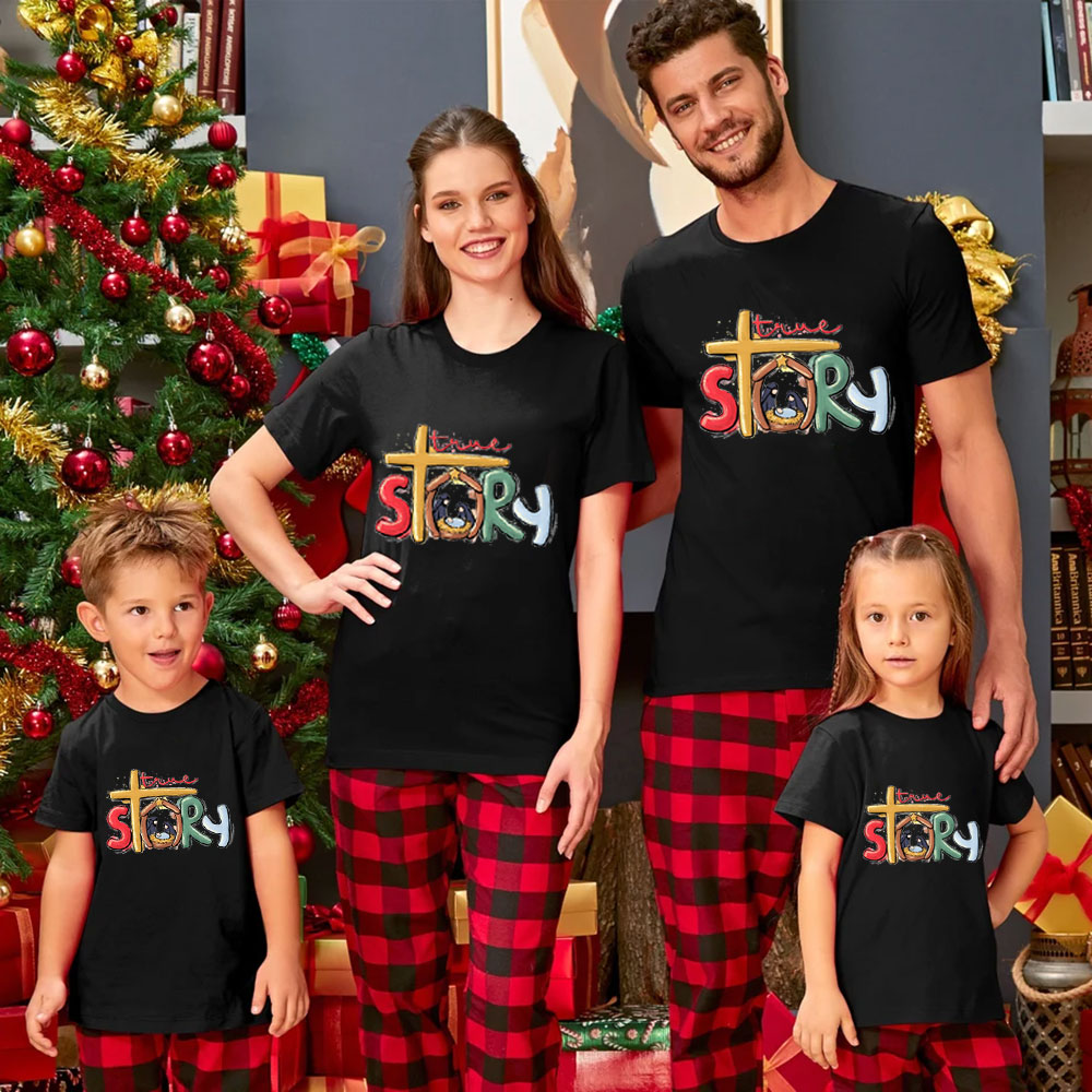 True Story Nativity Christmas Family Matching Shirts