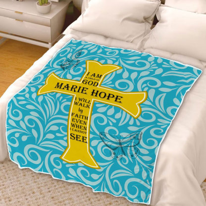 I Am a Child of God Custom Name Blanket