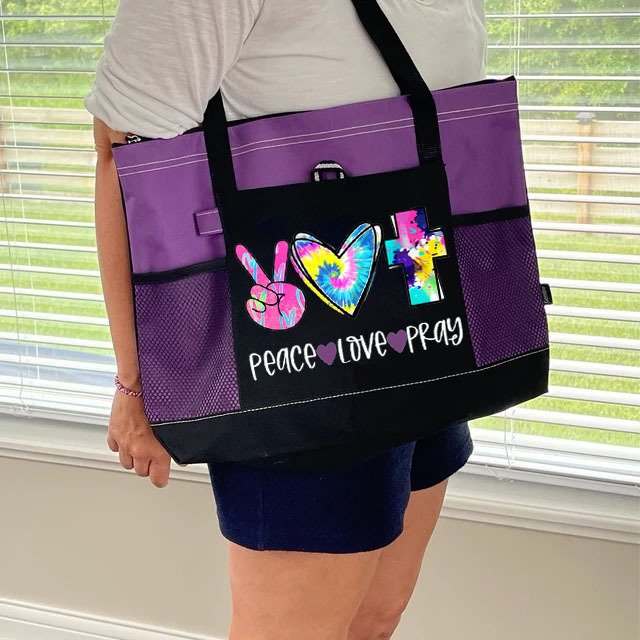 Peace Love Pray Tote Bag