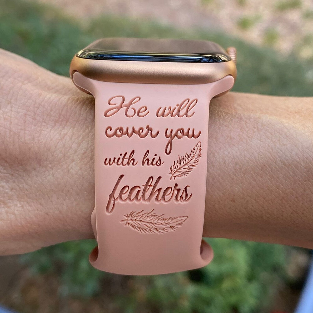 He Will Cover You With His Feathers Watch Band
