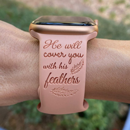 He Will Cover You With His Feathers Watch Band