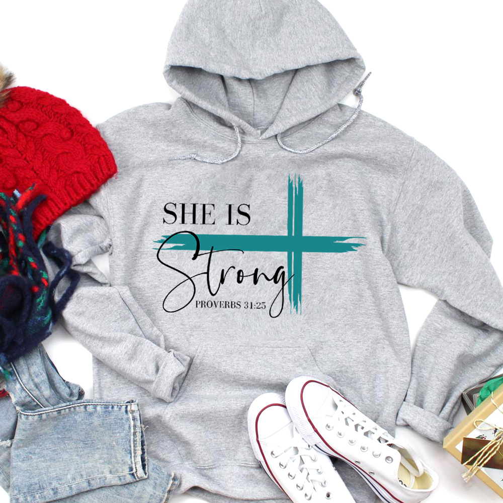 She Is Strong Cross Hoodie