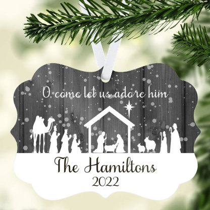 Personalized Nativity Scene Family Christmas Ornament