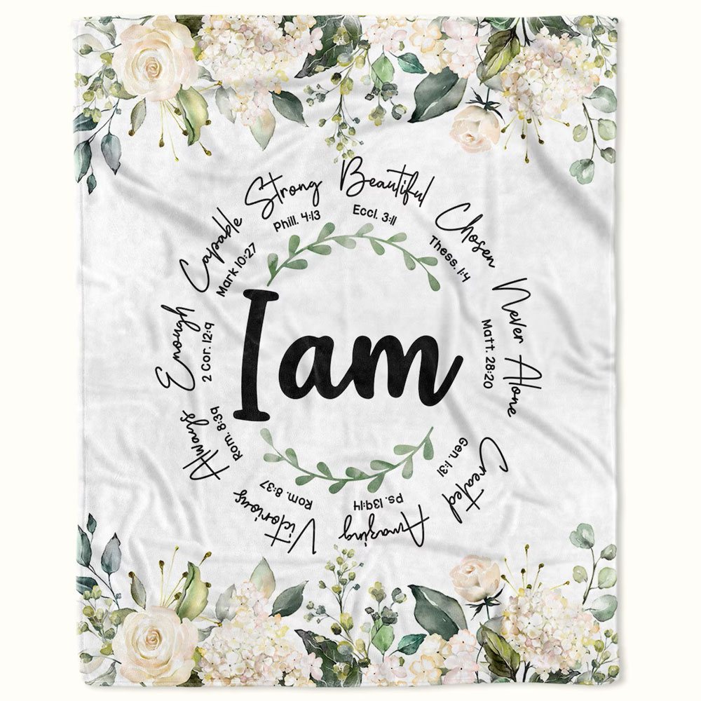 I Am Inspiration Christian Bible Verse Blanket