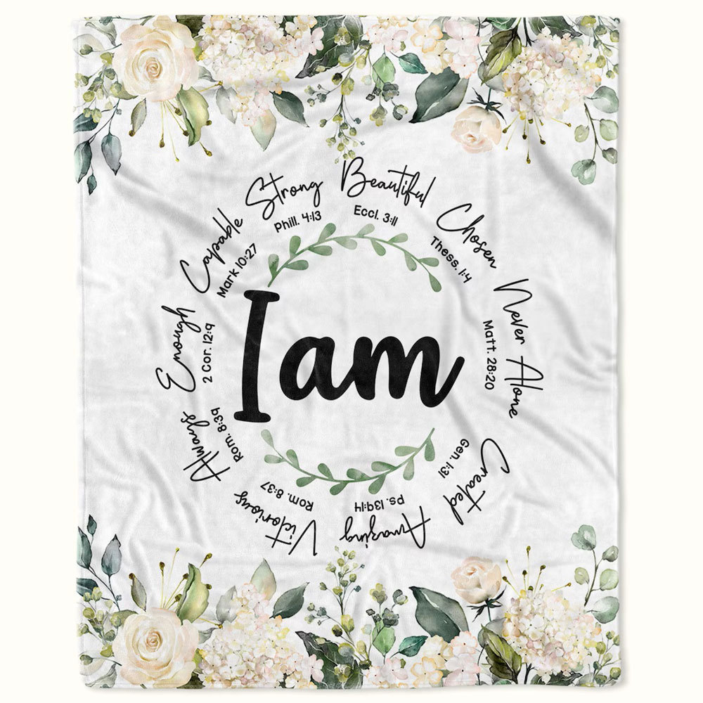I Am Inspiration Christian Bible Verse Blanket
