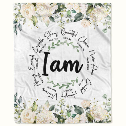 I Am Inspiration Christian Bible Verse Blanket