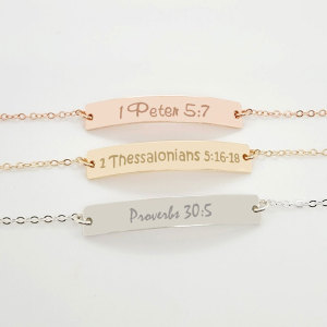 Image of Personalized Bible Verse Bracelet Faith Bracelet