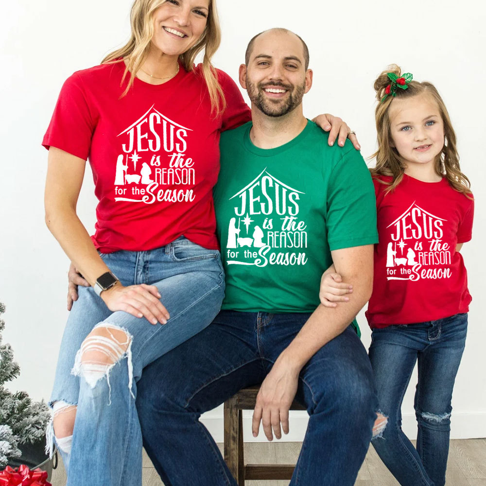 Nativity Jesus Is the Reason for the Season Family Matching Shirts