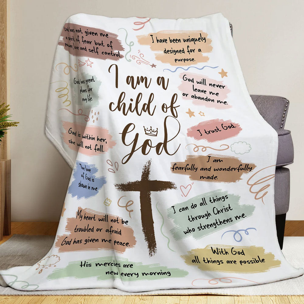 I Am a Child of God Fleece Blanket