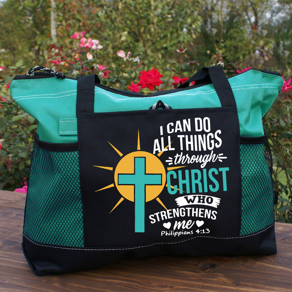 I Can Do All Things Through Christ Who Strengthens Me Guiding Cross Tote Bag