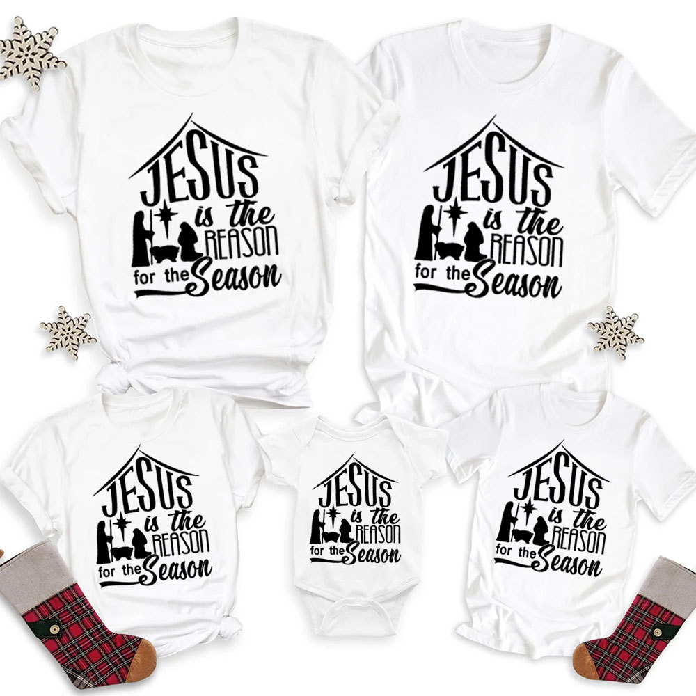 Nativity Jesus Is the Reason for the Season Family Matching Shirts