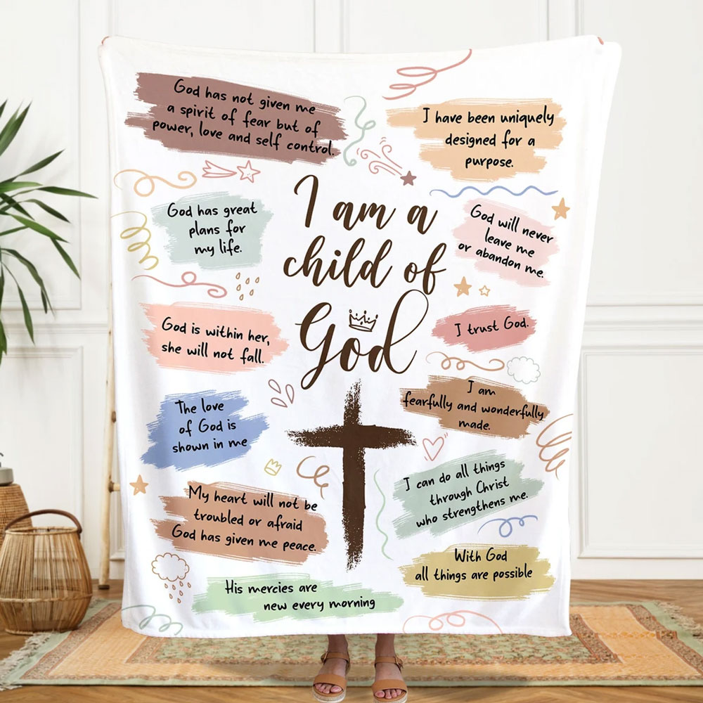 I Am a Child of God Fleece Blanket