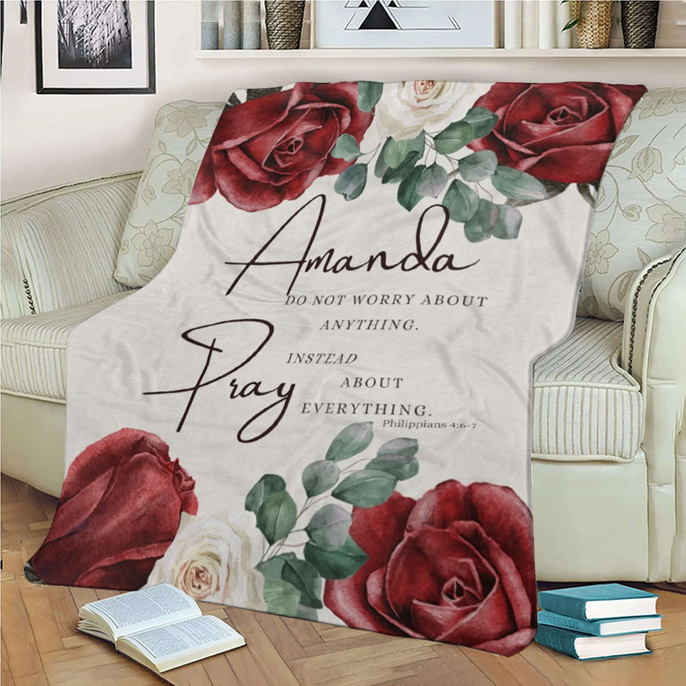 Do Not Worry about Anythings Bible Verse Blanket