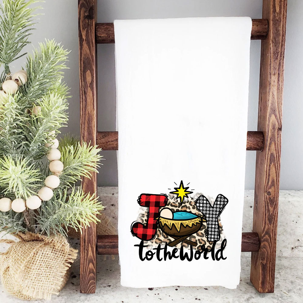 Joy to the World Christmas Tea Towel