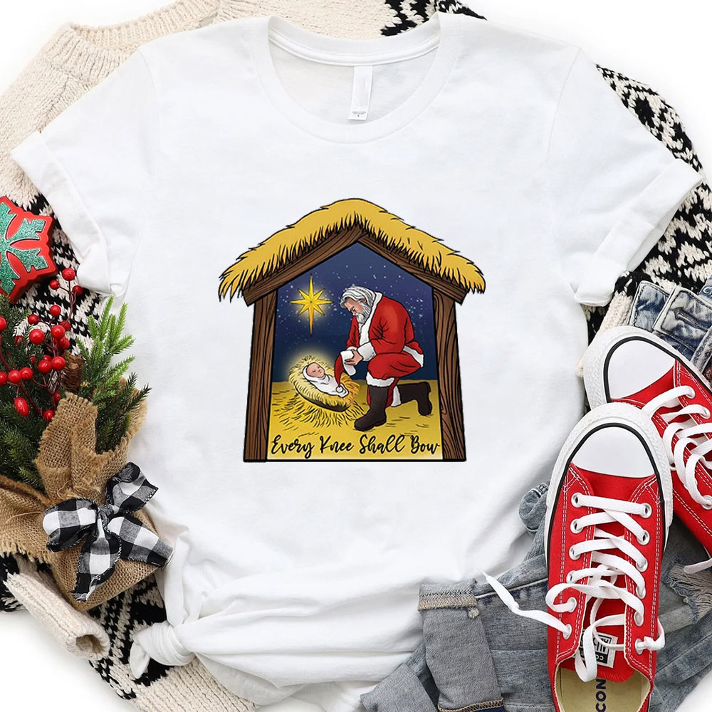 Every Knee Shall Bow Christmas Christian Shirt