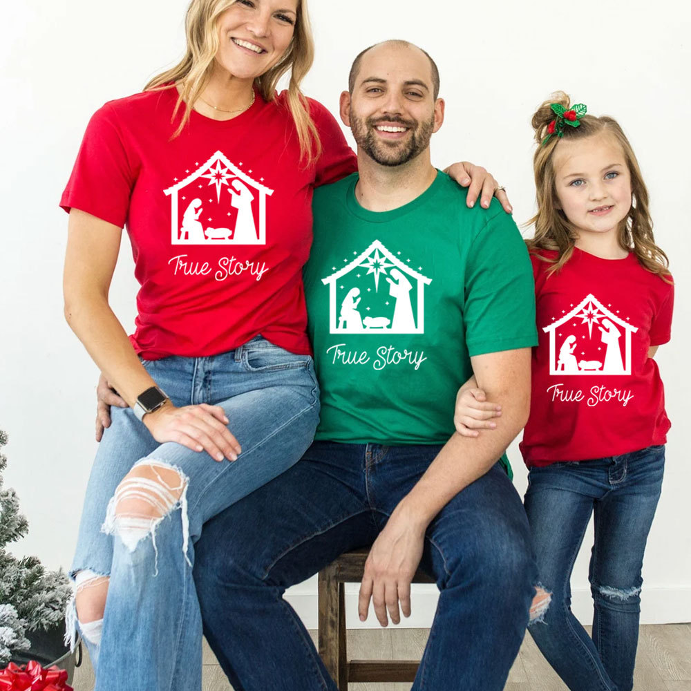 True Story Christmas Nativity Family Matching Shirts