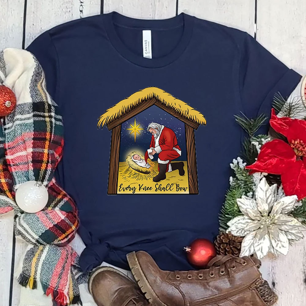 Every Knee Shall Bow Christmas Christian Shirt
