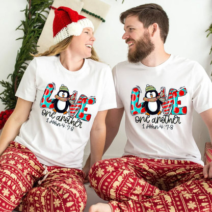 Love One Another Penguin Christmas T-Shirt