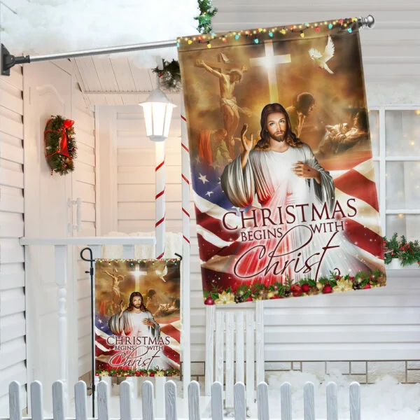 Christmas Begins with Christ Flag