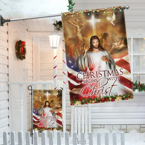 Christmas Begins with Christ Flag