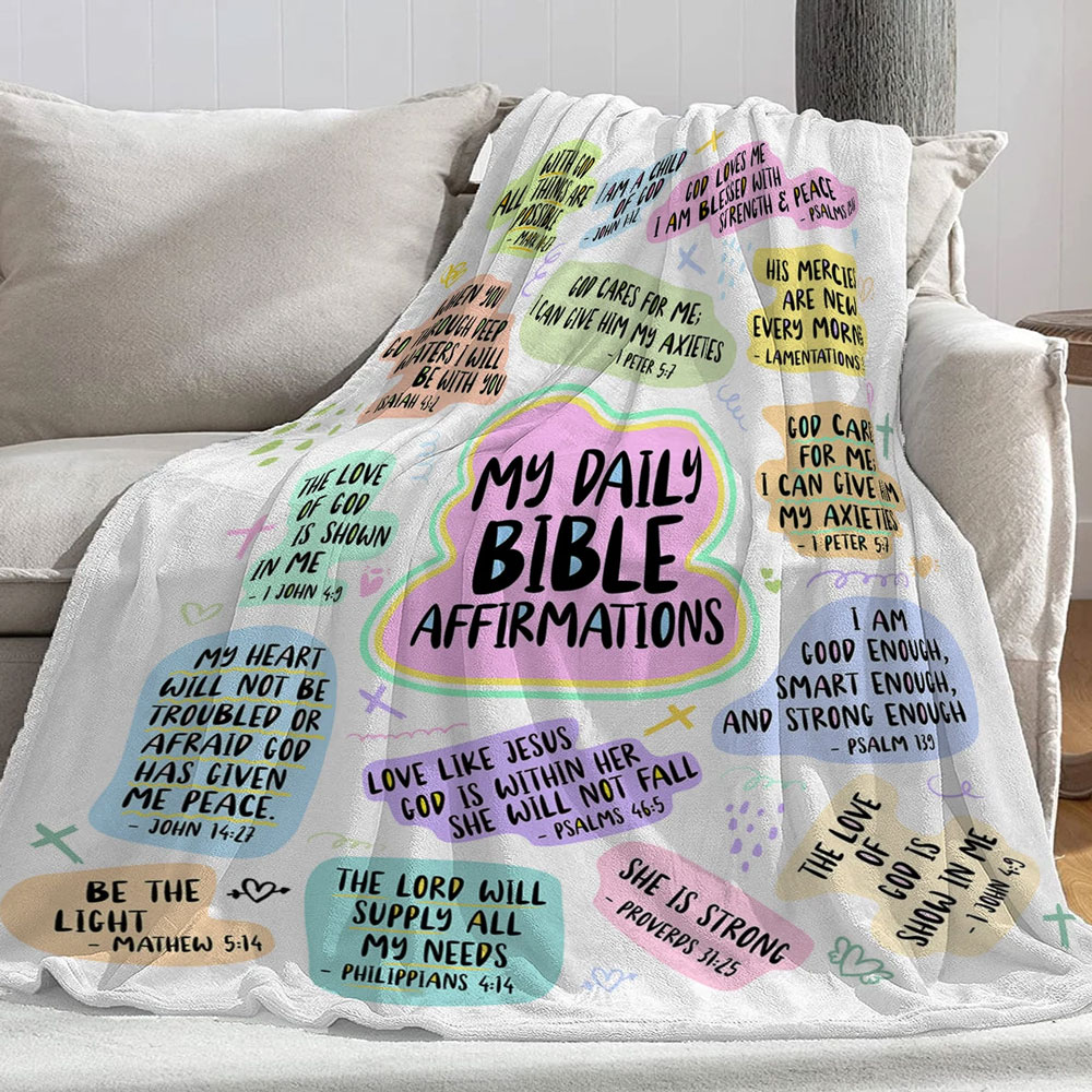 Christian Bible Verse Affirmations Throw Blanket Sale GuidingCross