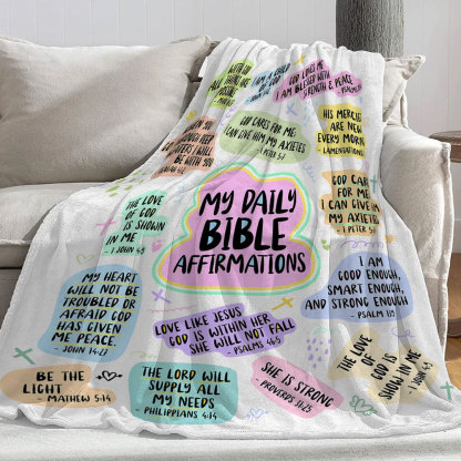 Christian Bible Verse Affirmations Throw Blanket