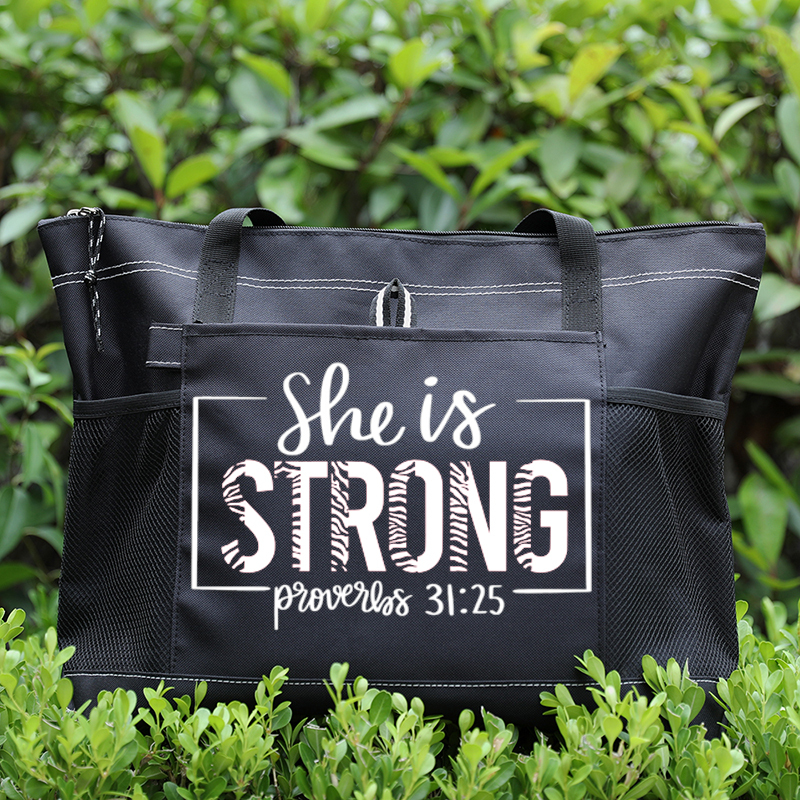 She Is Strong Tote Bag