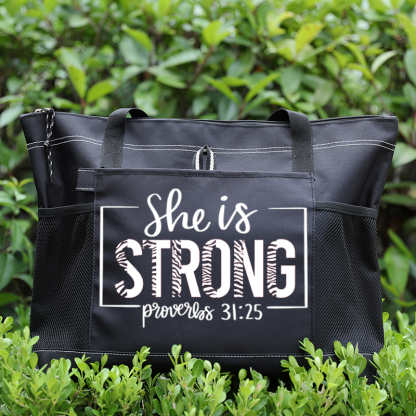 She Is Strong Tote Bag