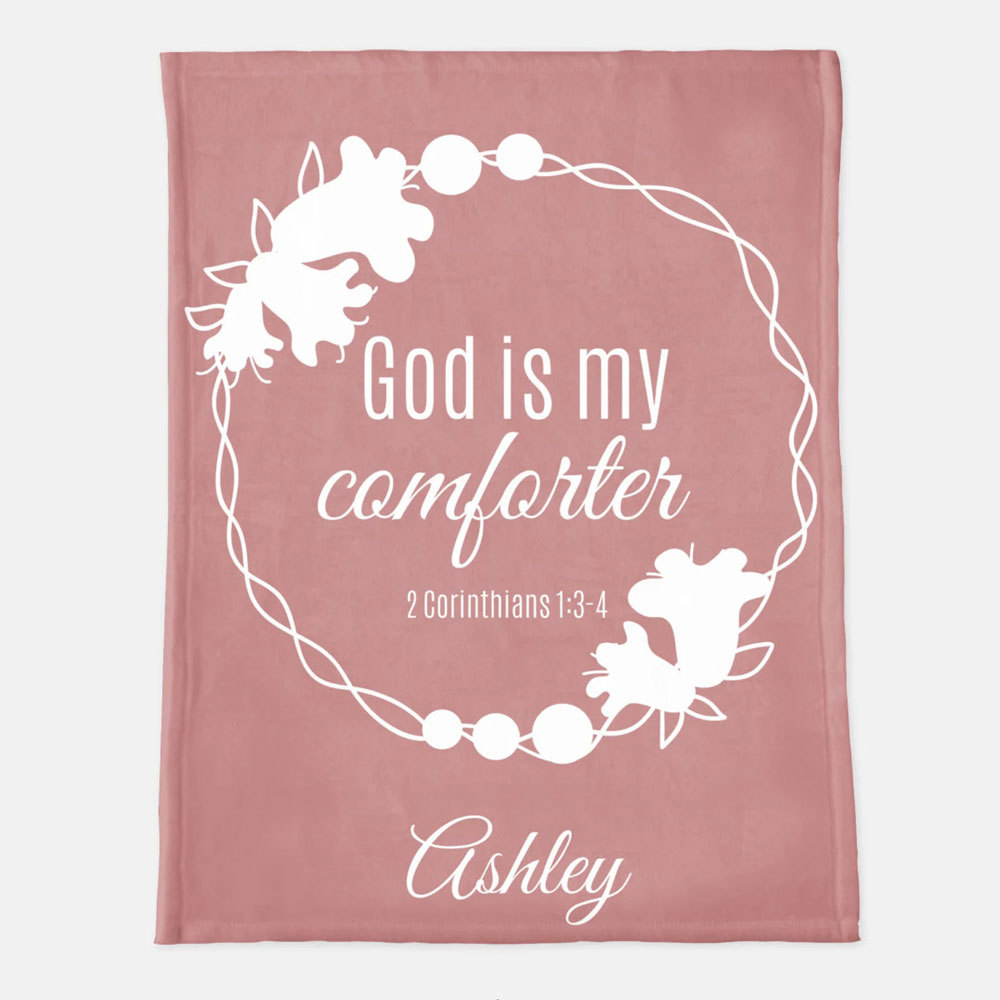 God Is My Comforter Custom Name Blanket