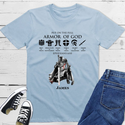 Personalized Put on the Full Armor of God Christian T-Shirt