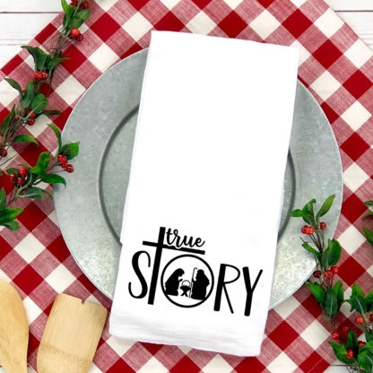 True Story Christmas Tea Towel