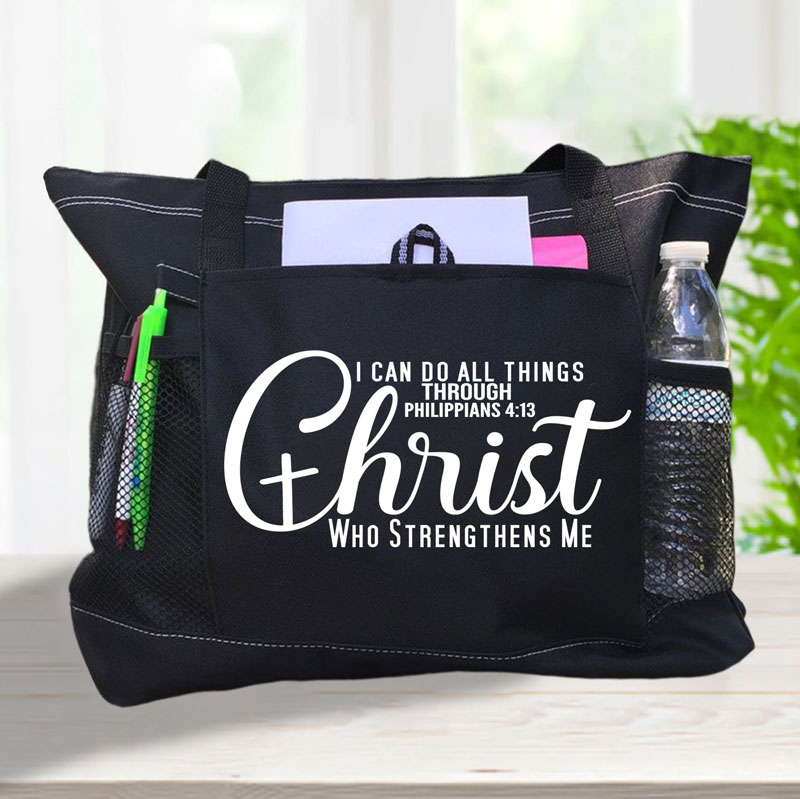 I Can Do All Things Through Christ Spanish Tote Bag - 12/pk (L5389) - Autom