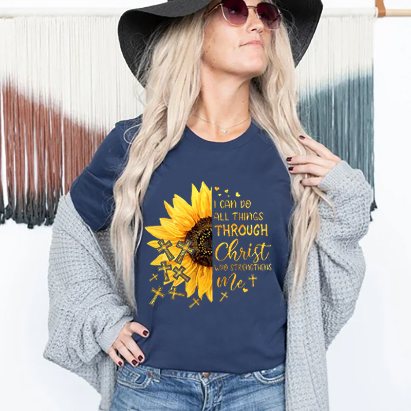 I Can Do All Things Through Christ Who Strengthens Me Sunflower Tee