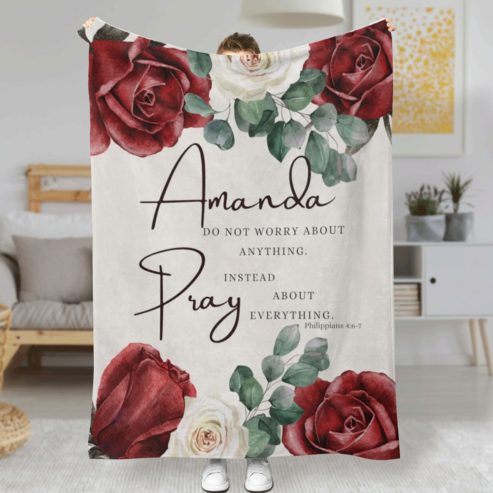 Do Not Worry about Anythings Bible Verse Blanket