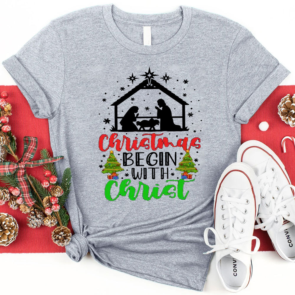 Christmas Begins with Christ Unisex Shirt