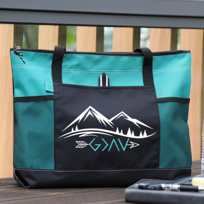 God Is Greater than the Highs and Lows Christian Tote Bag