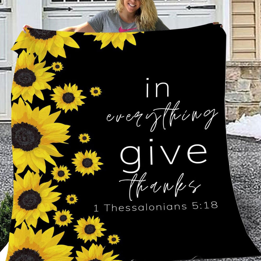 Give Thanks Sunflower Blanket