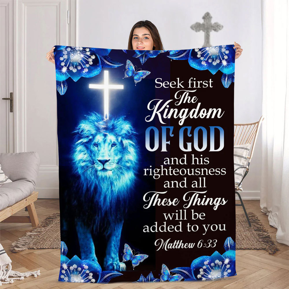 Seek First the Kingdom of God Fleece Blanket