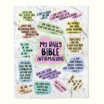 Christian Bible Verse Affirmations Throw Blanket