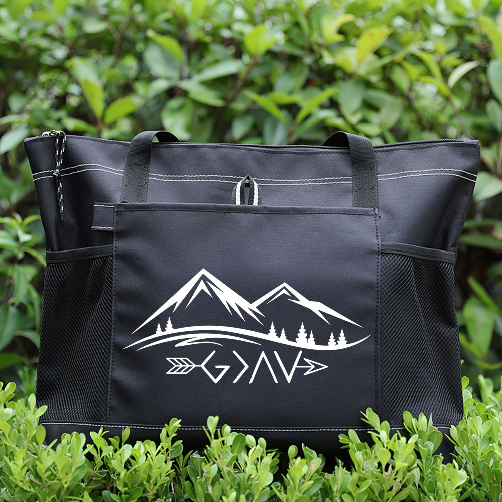 God Is Greater than the Highs and Lows Christian Tote Bag