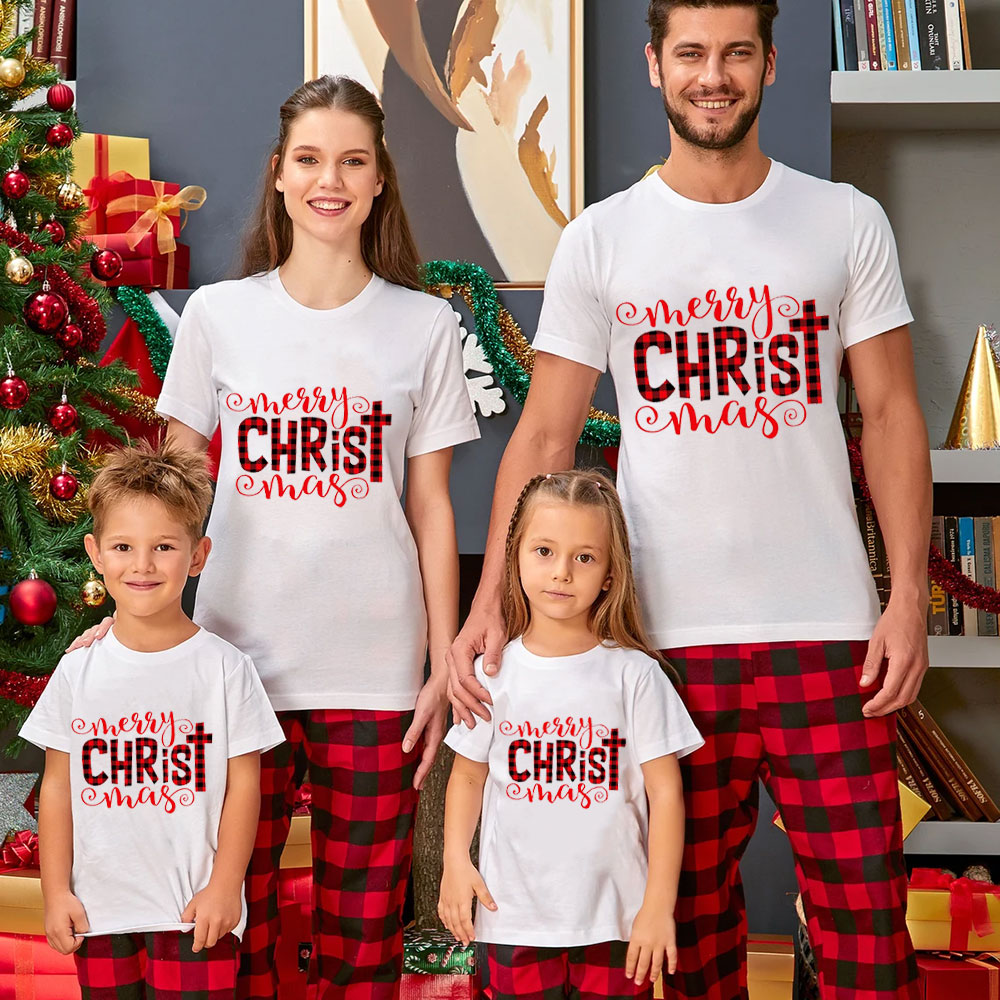 Merry Christ Mas Christian Christmas Family Matching Shirts