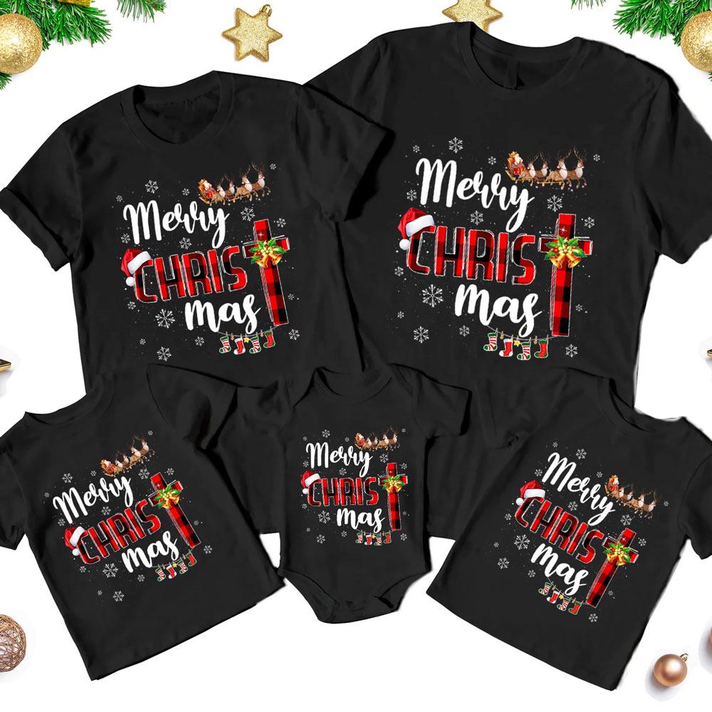 Christ Mas Holiday Christian Family Matching Shirts