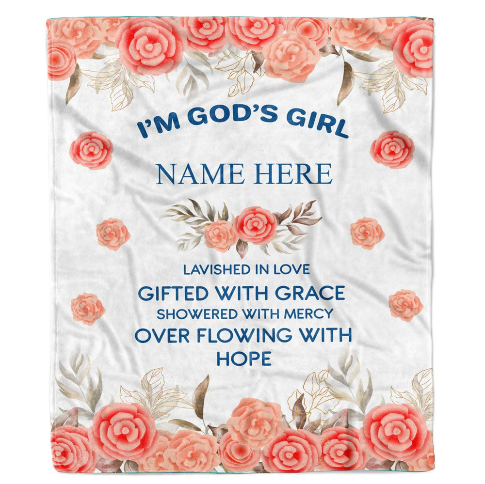 I'm God's Girl Custom Name Blanket