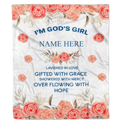 I'm God's Girl Custom Name Blanket