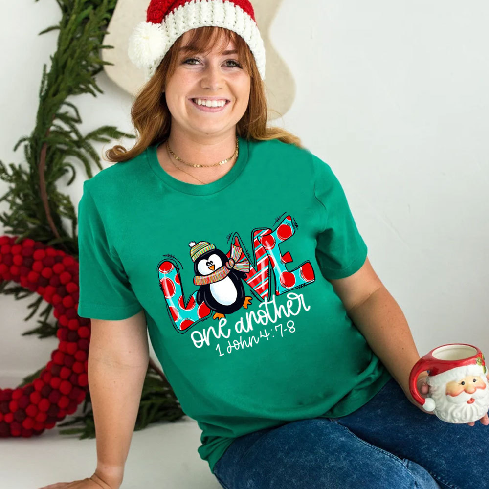 Love One Another Penguin Christmas T-Shirt