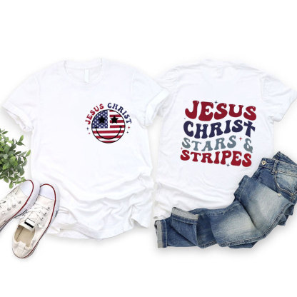 Jesus Christ Stars  and Stripes T-Shirt