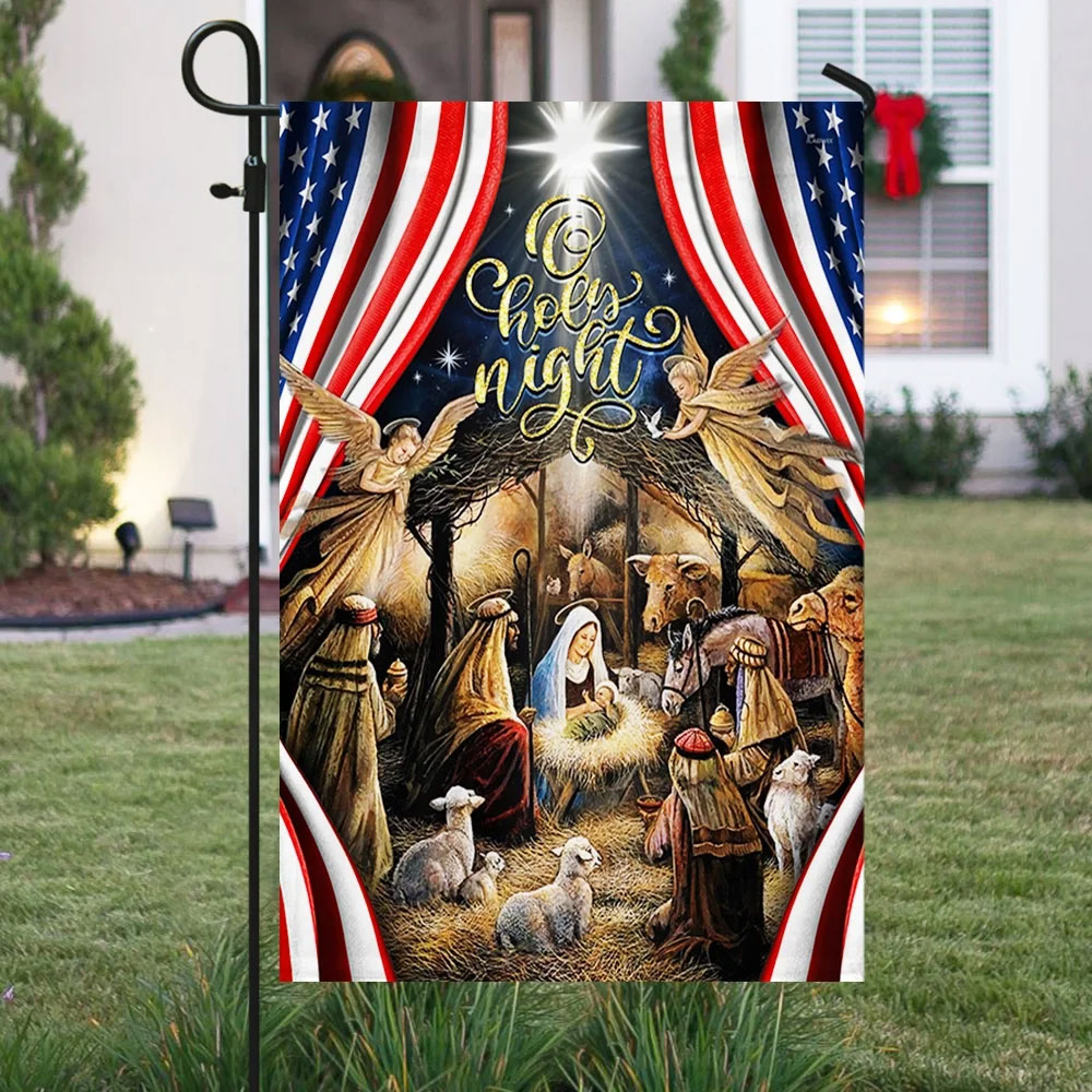 Oh Holy Night Christmas Flag